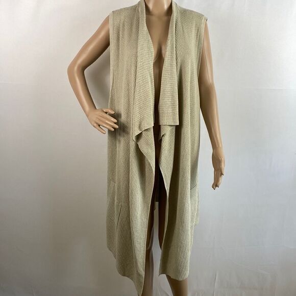 Banana Republic cotton blend sleeveless longline knit cardigan size XL - Picture 1 of 7